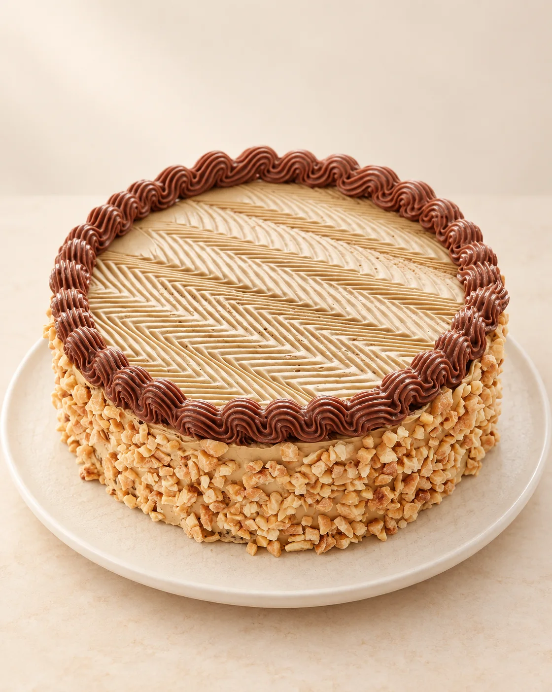Runde Torte mit Schokoladendekor